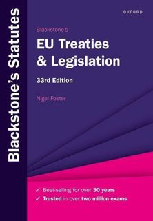 DOWNLOAD(PDF) Blackstone's EU Treaties & Legislation (Blackstone's Statute Series)