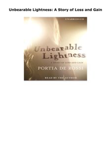 DOWNLOAD PDF Unbearable Lightness: A Story of Loss and Gain