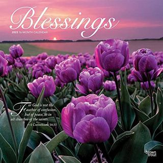 GET KINDLE PDF EBOOK EPUB Blessings | 2023 12 x 24 Inch Monthly Square Wall Calendar | BrownTrout |