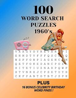 [GET] PDF EBOOK EPUB KINDLE 100 WORD SEARCH PUZZLES - 1960'S by  Kate Shadoz 💖