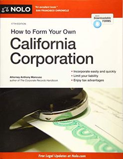GET [EBOOK EPUB KINDLE PDF] How to Form Your Own California Corporation by  Anthony Mancuso Attorney