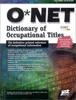 [GET] [EPUB KINDLE PDF EBOOK] The O'Net Dictionary of Occupational Titles 2001 by  United States Dep
