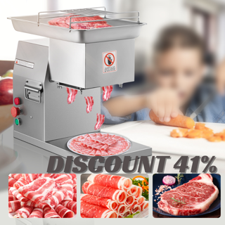 VEVOR 250Kg/H Electric Meat Slicer Stainless Steel 3mm Blades Meat Cutter Grinder Machine