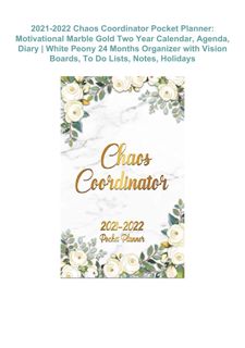 Download ⚡️ 2021-2022 Chaos Coordinator Pocket Planner: Motivational Marble Gold Two Year Calen
