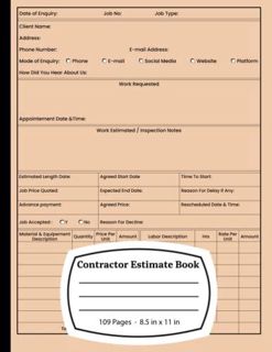 PDF(readonline) Contractor Estimate Book: Efficiently Manage Your Estimates & Win More
