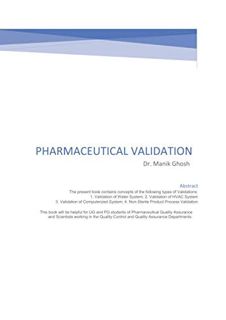 VIEW EBOOK EPUB KINDLE PDF Pharmaceutical Validation by  Manik Ghosh &  Manik Ghosh 📒