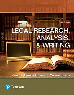 [GET] [EPUB KINDLE PDF EBOOK] Legal Research, Analysis, and Writing by  Joanne Hames &  Yvonne Ekern
