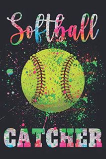 Get KINDLE PDF EBOOK EPUB Softball Catcher: Softball Journal For Girls Watercolor Notebook For Journ