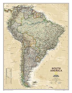 VIEW [PDF EBOOK EPUB KINDLE] National Geographic South America Wall Map - Executive (23.5 x 30.25 in