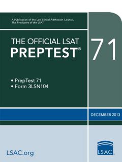 [READ] [EPUB KINDLE PDF EBOOK] The Official LSAT PrepTest 71--December 2013 (Official LSAT PrepTests