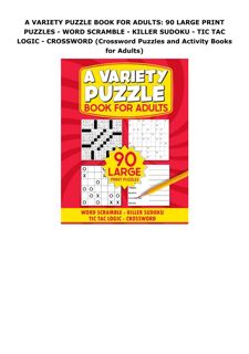 Ebook (download) A VARIETY PUZZLE BOOK FOR ADULTS: 90 LARGE PRINT PUZZLES - WORD SCRAMBLE - KIL