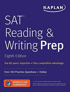 Get KINDLE PDF EBOOK EPUB SAT Reading & Writing Prep: Over 300 Practice Questions + Online (Kaplan T