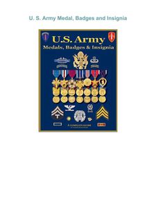 PDF✔️Download ❤️ U. S. Army Medal, Badges and Insignia