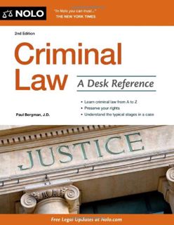 View KINDLE PDF EBOOK EPUB Criminal Law: A Desk Reference by  Paul Bergman 💗
