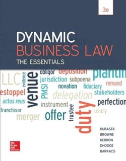 Read [KINDLE PDF EBOOK EPUB] Dynamic Business Law: The Essentials, 3dr Edition by  Nancy Kubasek,M.