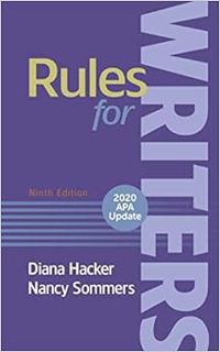 VIEW EPUB KINDLE PDF EBOOK Rules for Writers with 2020 APA Update by Diana Hacker,Nancy Sommers 📂