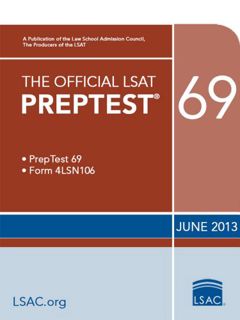 [VIEW] EBOOK EPUB KINDLE PDF The Official LSAT PrepTest 69: June 2013 LSAT (Official LSAT PrepTests)