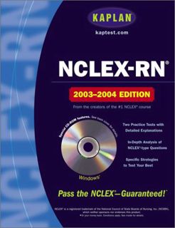 READ [EBOOK EPUB KINDLE PDF] NCLEX-RN 2003-2004 with CD-ROM by  Kaplan 📂