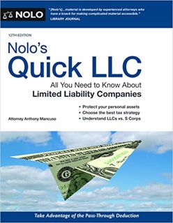 VIEW [PDF EBOOK EPUB KINDLE] Nolo's Quick LLC: All You Need to Know About Limited Liability Companie