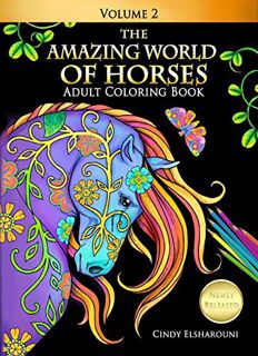 View [EBOOK EPUB KINDLE PDF] The Amazing World of Horses Adult Coloring Book: Fun, Easy and Relaxing