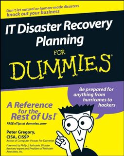GET [PDF EBOOK EPUB KINDLE] IT Disaster Recovery Planning For Dummies® by  Peter Gregory &  Philip J