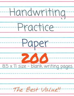READ PDF EBOOK EPUB KINDLE Handwriting Practice Paper for Kids: Dotted lined notebook for kids, 200