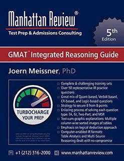 [Read] EPUB KINDLE PDF EBOOK Manhattan Review GMAT Integrated Reasoning Guide: Turbocharge your Prep