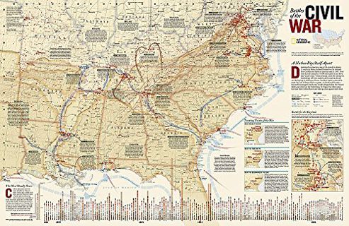 [READ] PDF EBOOK EPUB KINDLE National Geographic Battles of the Civil War Wall Map - Laminated (35.7