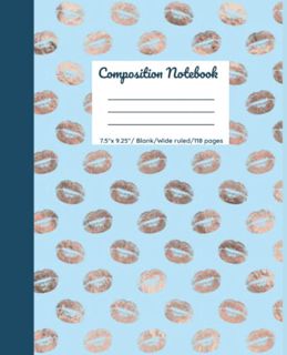 [ACCESS] PDF EBOOK EPUB KINDLE Composition Notebook Wide Ruled 7.5"x 9.25" 118 pages: Teal with Foil