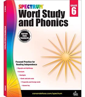[Get] [KINDLE PDF EBOOK EPUB] Spectrum 6th Grade Word Study and Phonics Workbook, Root Words, Analog