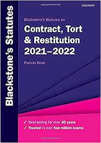 [GET] [KINDLE PDF EBOOK EPUB] Blackstone's Statutes on Contract, Tort & Restitution 2021-2022 (Black
