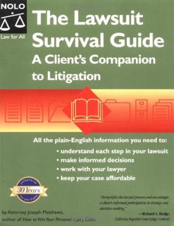 [View] [EPUB KINDLE PDF EBOOK] The Lawsuit Survival Guide: A Client's Companion to Litigation by  Jo