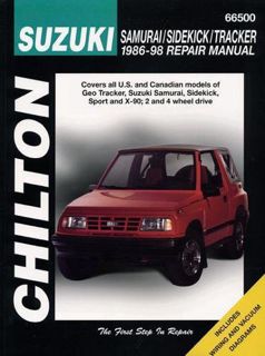 VIEW [EPUB KINDLE PDF EBOOK] Suzuki Samurai, Sidekick, and Tracker, 1986-98 (Chilton Total Car Care