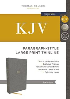 Get KINDLE PDF EBOOK EPUB KJV, Paragraph-style Large Print Thinline Bible by  Thomas Nelson 📙