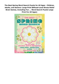 Ebook (download) The Best Spring Word Search Puzzle for All Ages - Children, Adults, and Senior