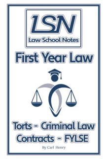 VIEW [PDF EBOOK EPUB KINDLE] Law School Notes: First Year Law by  Carl Henry 💕