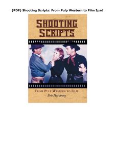 (PDF) Shooting Scripts: From Pulp Western to Film Ipad