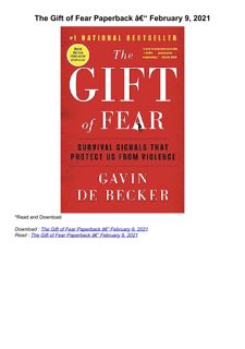 ❤️[READ]✔️ The Gift of Fear     Paperback â€“ February 9, 2021