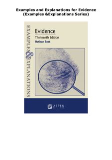 PDF Read Online Examples and Explanations for Evidence (Examples & Exp