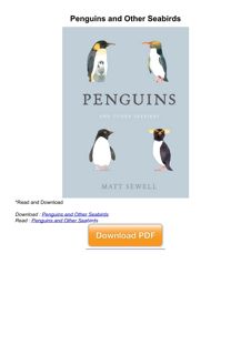 Kindle✔️❤️(PDF) Penguins and Other Seabirds