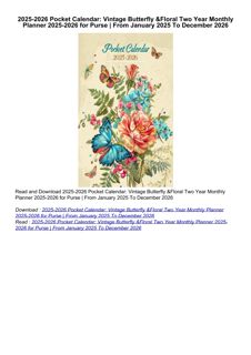 ❤[PDF]⚡  2025-2026 Pocket Calendar: Vintage Butterfly & Floral Two Year Monthly Planner