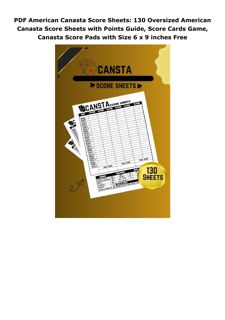 PDF American Canasta Score Sheets: 130 Oversized American Canasta Score Sheets with Points Guid