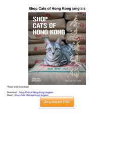 [READ]✔️ Shop Cats of Hong Kong /anglais