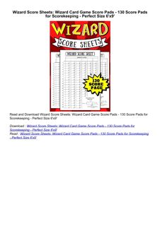 ❤[READ]❤ Wizard Score Sheets: Wizard Card Game Score Pads - 130 Score Pads for