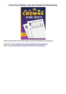 read⚡ Crowns Score Sheets: Large Score Sheets For Scorekeeping.