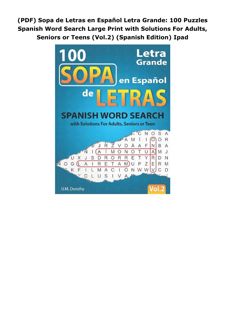 (PDF) Sopa de Letras en Español Letra Grande: 100 Puzzles Spanish Word Search Large Print with