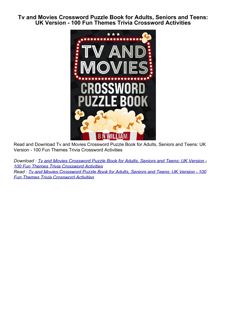 read⚡ Tv and Movies Crossword Puzzle Book for Adults, Seniors and Teens: UK Version