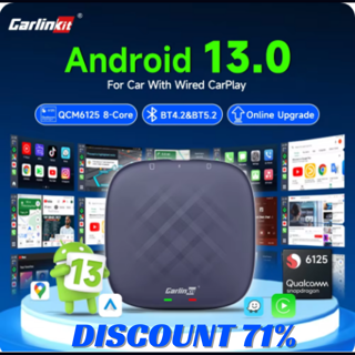 Android 13 CarlinKit Android Auto Wireless CarPlay AI TV Box QCM6125 8-Core Split Screen 64G 128G