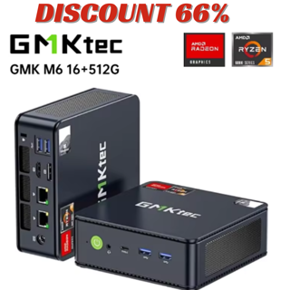 GMKtec M6 Mini PC AMD R5 6600H 6-core 12-thread Computer 16GB DDR5 512GB PCIe 3.0 SSD WiFi 6 BT5.2