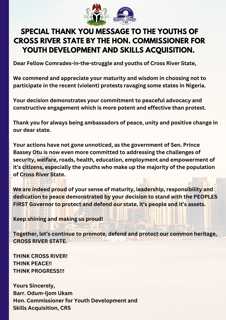 Ministry of Youths Development and Skills Acquisition, CRS